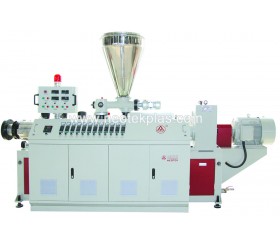 Taper twin screw extruder