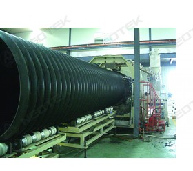 Large caliber steel - plastic composite bellows production line