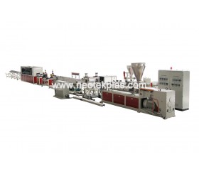 Extrusion production line for PVC hanging panel